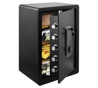 Dibaful Cassaforte da 73 l, ignifugo, impermeabile con serratura a combinazione, chiave digitale, cassaforte per armadio, protezione antincendio, sistema di allarme da parete, cassaforte per la casa