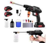 Dibaful Idropulitrice a Batteria Portatile Pistola Pulitore ad alta Pressione 1500W 21V 60 Bar | Impianto di Lavaggio Mobile Pistola con 2 Batterie