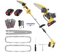 Dibaful Potatore a batteria con 2 batterie da 2000mAh sega professionale | Motosega elettrica con asta telescopica 1,52-1,72m per il taglio dei rami in giardino