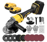Dibaful Smerigliatrice angolare da 1500 W, set di frese per calcestruzzo, levigatrice a pavimento, 3 velocità, 125 mm, set di piastre per lucidatura