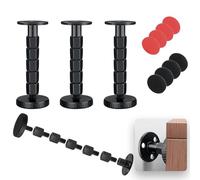 DiBaiHuiHomer 4 pezzi telaio letto regolabile con filettatura, distanziatore da parete, testiera, supporto per letto regolabile, per letti, armadi, divani, 30 - 140 mm (nero)