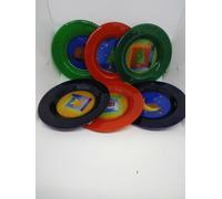 Dibbern 6 piatti antipasto/frutta/dolci vetro colorato decoro natale cm 21
