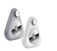 dibdib Airtag Holder Triangle Hidden 2 Pack GPS Tracker Case,Airtag Case con Perni,Adatto per bambini,anziani,animali domestici, zaino,bagagli (grigio bianco)