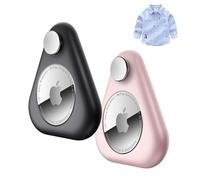 dibdib Airtag Holder Triangle Hidden 2 Pack GPS Tracker Case,Airtag Case con spille,adatto per bambini,anziani,animali domestici, zaino,bagagli (nero rosa)