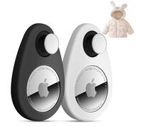 dibdib per Airtag Holder Hidden Custodia per localizzatore GPS nascosta, in silicone, anti rimozione, con spille, adatta per bambini, anziani, animali domestici, zaini, bagagli nero, bianco