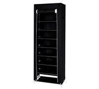 Dibea Armadio pieghevole da campeggio in tessuto guardaroba 160x60x30 cm, Nero