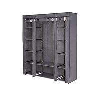 Dibea Armadio pieghevole da campeggio in tessuto guardaroba 175x150x45 cm, Grigio