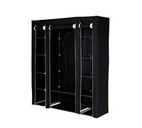 Dibea Armadio pieghevole da campeggio in tessuto guardaroba 175x150x45 cm, Nero