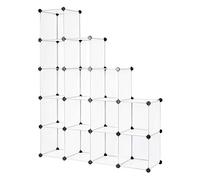 Dibea - Scarpiera modulare in plastica, con 16 Scomparti, 30 x 30 cm