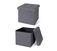 dibea Sgabello pieghevole lino cubo 38x38x38 cm o banca 76x38x38 cm