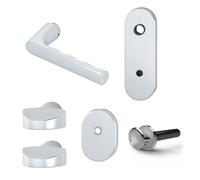 dibi Kit maniglieria interna con limitatore di apertura in alluminio per porte blindate colore Argento