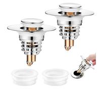 Diboniur 2 Pezzi Tappo Lavandino Bagno, Tappo bidet migliorato, Cestello filtro estraibile, tappo lavandino cucina universale per vasca da bagno, cucina, lavabo (apertura foro di scarico 32-41 mm)