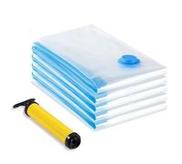 Diboniur 5 Sacche Sottovuoto 80 × 60 cm con Pompa Manuale | P PE riutilizzabile, doppia chiusura e valvola, per vestiti, piumoni, trasloco, armadio e viaggio