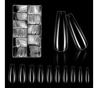 Diboniur 500 Pz Unghie Finte, 10 Misure Copertura Completa Tips in Gel Capsule Trasparenti, Ricostruzione per Tecnico delle Unghie, Principiante di Manicure e Nail Art Fai-da-te a Casa