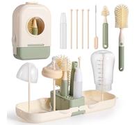 Diboniur 7 in 1 Set di Scovolino Biberon con Scovolino per Bottiglie, Spazzola per Capezzoli, Spazzola per Cannucce, Scola Biberon, Flacone Dispenser per Detersivo e Scatola di Immagazzinaggio
