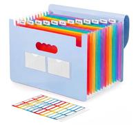 Diboniur Cartellina Portadocumenti A4, 12 Scomparti, Blu | Organizer documenti, 36 etichette adesive per classificare e trovare subito ogni file, ideale per casa, ufficio e scuola