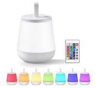 Diboniur Lampada da Comodino Bambino Touch LED, Luce Notturna Ricaricabile Bambino Maternità con 13 Colori Lampada da Comodino Camera (Bianco)