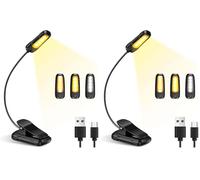Diboniur Lampada da Lettura, Luce da Lettura con Pinza, 9 LEDs 3 Modalità con Lampada USB Ricaricabile, 360° Flessibile Collo Luce Lettura Clip per Lettura Libri a Letto, Viaggi, Emergenza