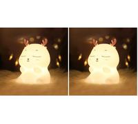 Diboniur Luce Notturna Bambini, 7 Colori Luce Notturna Neonato Ricaricabile, Silicone Lucina Notte Lampada Notturna per Bambini, Deco Cameretta Bambina (Cervo) (Confezione da 2)
