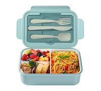 Diboniur Lunch Box, Porta Pranzo 1400 ml con Posate e 3 Scomparti, Blu