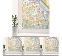 Diboniur Pellicola Vetri Finestre, Adesivi Arcobaleno, Oscurante, Traslucido,autoadesivo, Per Cucina e Soggiorno,45 * 200cm (Confezione da 4)