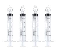 Diboniur Siringa per Lavaggi Nasali Bambini, 4 Pezzi 10 ml, Silicone | Punte morbide e removibili, formato compatto da 12 cm, riutilizzabile per l'igiene nasale a casa e in viaggio