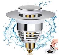 Diboniur Tappo Lavandino Bagno, Tappo Bidet Universale Pop up,Tappo per lavandino in metallo con 2 guarnizioni per vasca da bagno, cucina, lavabo (apertura foro di scarico 32-42 mm)