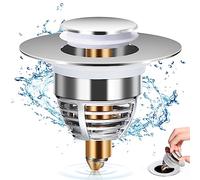 Diboniur Tappo per Lavandino del Bagno Aggiornato, Tappo Bidet Universale Pop up,Tappo di scarico in metallo per vasca da bagno, cucina, lavabo (apertura foro di scarico 32-42 mm)