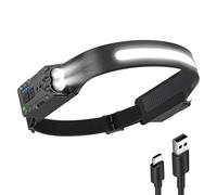 Diboniur Torcia Frontale,Lampada Frontale con 8 Modalità di Illuminazione,340° A