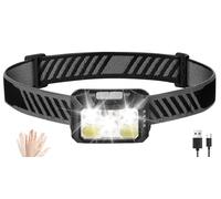 Diboniur Torcia Frontale, Lampada Frontale LED Ricaricabile, 10 Modalità e Sensore Movimento, 1200 Lumen Super Luminosa, IPX5 Impermeabile Torcia da Testa per Corsa/Campeggio