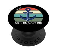 Dibs On The Captain, maglietta divertente da capitano della barca calda PopSockets PopGrip Adesivo