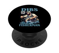 Dibs On The Fisherman Moglie Girlfriend Partner Hobby - PopSockets PopGrip Adesivo