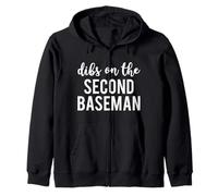 Dibs On The Second Baseman Funny Second Baseman's Wife Felpa con Cappuccio