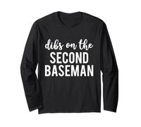 Dibs On The Second Baseman Funny Second Baseman's Wife Maglia a Manica