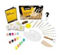 DIBYS Kit Ceramica Fai Da Te per Bambini e Adulti | Kit Argilla Senza Cottura Bianca, Strumenti per Modellare, Colori e Pennelli | Set di Arti | Regalo Creativo | Pottery Kit Air Dry Clay