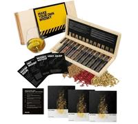 DIBYS Kit Whisky Fai da Te, 12 Botaniche, Cassetta in Legno | Cassetta in legno di pino, 3 etichette personalizzabili, 4 schede ricetta, lessico delle spezie, alcol non incluso