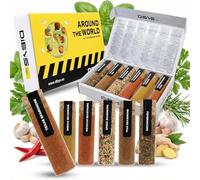 DIBYS Set Spezie da Cucina Regalo, 6 Miscele dal Mondo, 188g | Peperoncino, Thai, Greco, Messicano, Indiano, Texano, PDF ricette, Prodotto UE, Senza Glutine