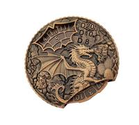 Dicados per i giochi di ruolo - Set di dadi in metallo - Antestrés Dice with Dragon Design - Cool Game Spinner Christmas Parties Supplies, Tavolo-Vedere per donne e uomini