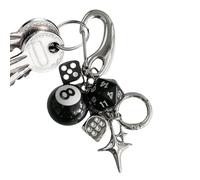 Dice Bag Charm Retro Metal Pendant, Adorable Purse Decoration Accessory, Multipurpose Cute Fashion Keychain Accessories for Cell Phone Backpack Purse Decorations, Silver