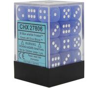 12mm d6 Dice Block: Frosted Blue with White