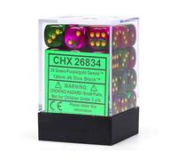 Dice Block with 36 d6 Gemini Green-Purple w/gold