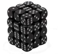 Dice Block with 36 d6 Opaque Dice Black w/white