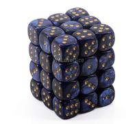 Dice Block with 36 d6 Scarab Royal Blue w/gold