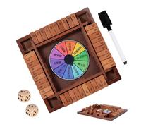 Dice Board - Wooden 29.8cm | Wooden Box Dice Game with Four-sided Portable, Family, Student, Ďice Math Number Travel Game | Party Gaмe for 1-4 Players, Adults and Kids