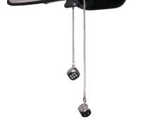 Dice Car Ornament - Metal Automotive Mirror Pendant, Retro Dice Rear View Mirror Decor, Stylish Interior Hanging Car Accessory, Vintage Truck Cabin Charm | For CarTruck Vehicle MirrorRear
