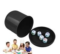 Dice Cup Set - 45g ABS Dicce And Cup Set | 0.47x0.47x0.47 Inches Dicce Shaker Cups For Bar Parties, Family Dic Games, Dic Shaker With 5 Dices, Funny Dice Cups Games