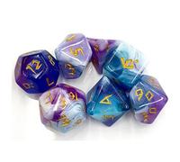 Dice DND, set di 7 dadi poliedrici, per MTG Dungeons & Dragons RPG MTG DND D&D D20 D12 D10 D8 D6 D4 (verde giada e viola)