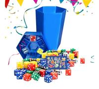 Dice Game, Family Board Activity, 2.99x2.99x5.98 Inches Fast Paced Entertainment, Colorful Dice Set, Six Player Cups Included, Ideal for Indoor Activities, Travel, Camping, Classroom, Parties