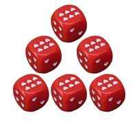 Dice Game Set, Acrylic Heart Dot Dice, Rounded Corner Design, Lightweight Compact Build, 0,98 pollici, 6 pezzi Colorful Collection, Ideal for Travel, Classroom, and Holiday Nights