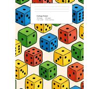 Dice Pattern Composition Notebook: College Ruled, 7.44″ × 9.69″, 200 Pages | Colorful Gaming Dice Cover for School Notes, Journaling, Math & Club Meetings